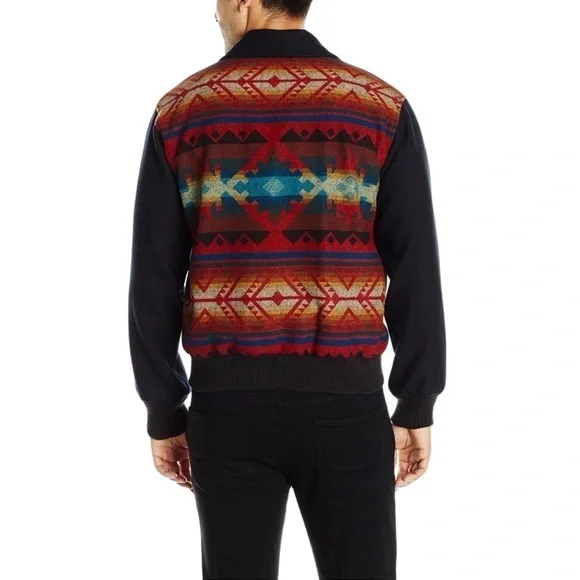 Pendleton M Western Coat Mens Coyote Canyon Big Horn Black DK579 - Picture 2 of 14